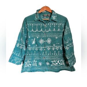 3 for $30! Chicos embroidered button down shirt‎